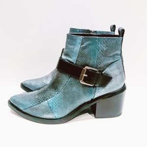 All Saints blue snake skin Western boots